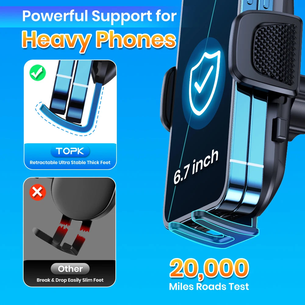 TOPK Car Phone Holder Stand Gravity Dashboard Phone Holder Mobile Phone Support Universal For iPhone 13 12 11 Xiaomi Samsung