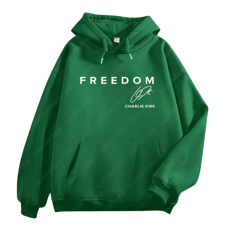 Charlie Kirk Freedom Drop Shoulder Sweatshirt Freedom Graphic Hoodies Men Woman Charlie Kirk Turning Point Pullovers Hoodie