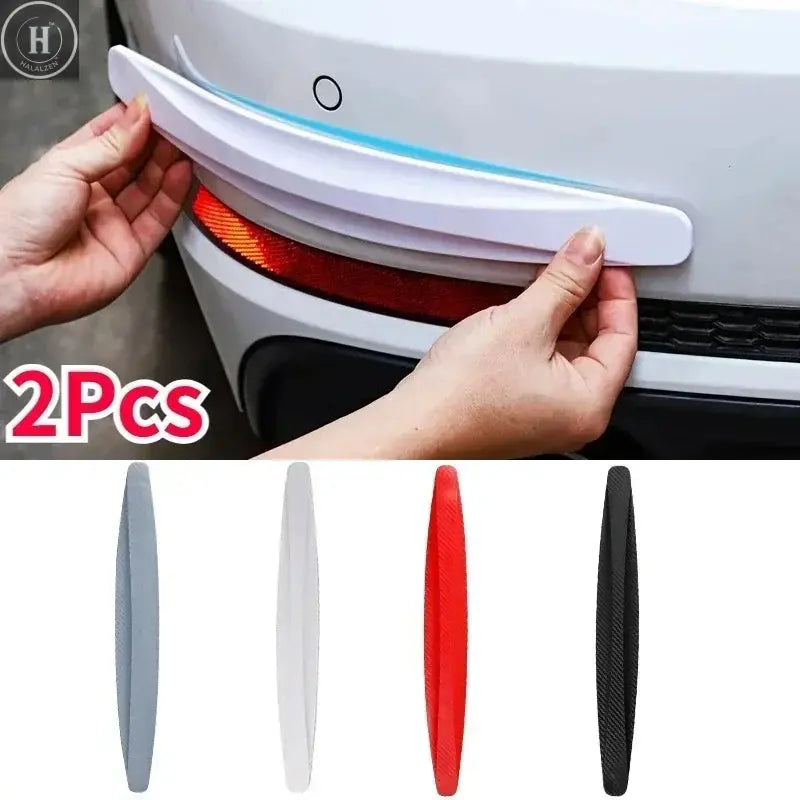 2Pcs Universal Anti-Collision Protector Stickers Car Front Rear Corner Bumper Guard Anti-Scratch Strips Sticker Car Accessories HALALZEN