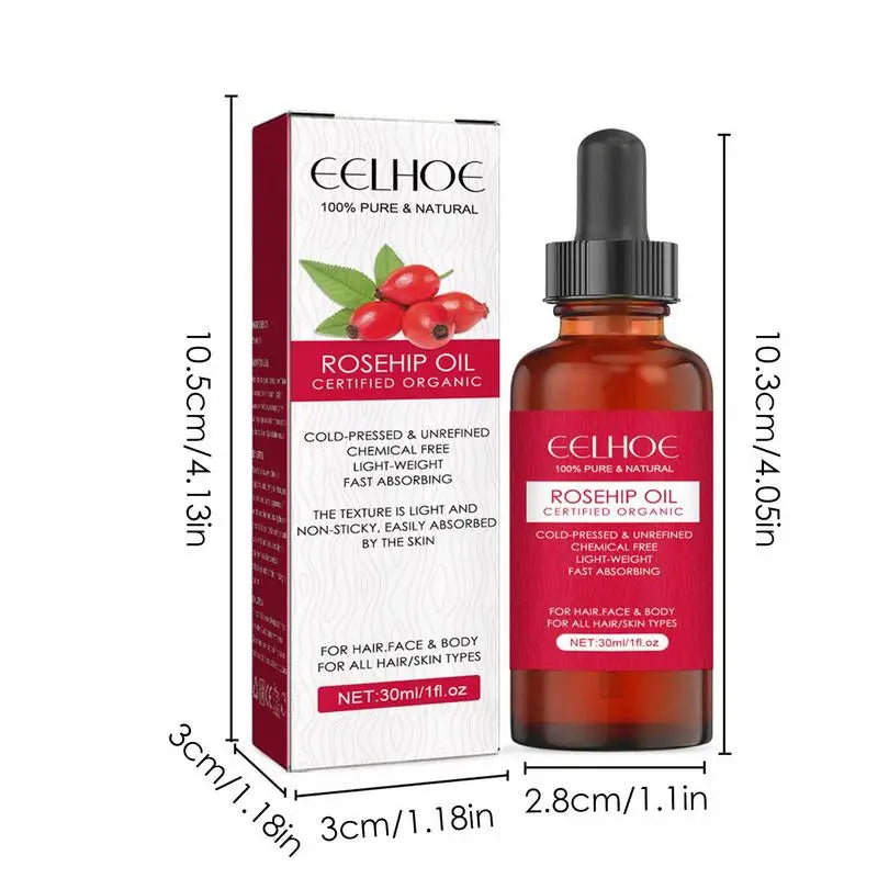 Rosehip Oil for Face & Skin Organic Rosehip Seed Oil for Gua Sha Massage Pure Cold Pressed Rose Hip Oil for Acne Scars HALALZEN