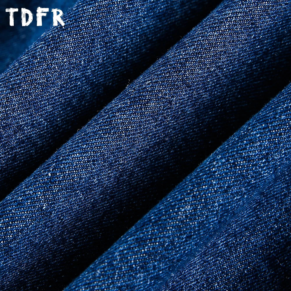 Zipper Decoration Denim Jacket Mens Spliced Retro Washed Distressed Stand Collar Long Sleeve Loose Jeans Jacket Man