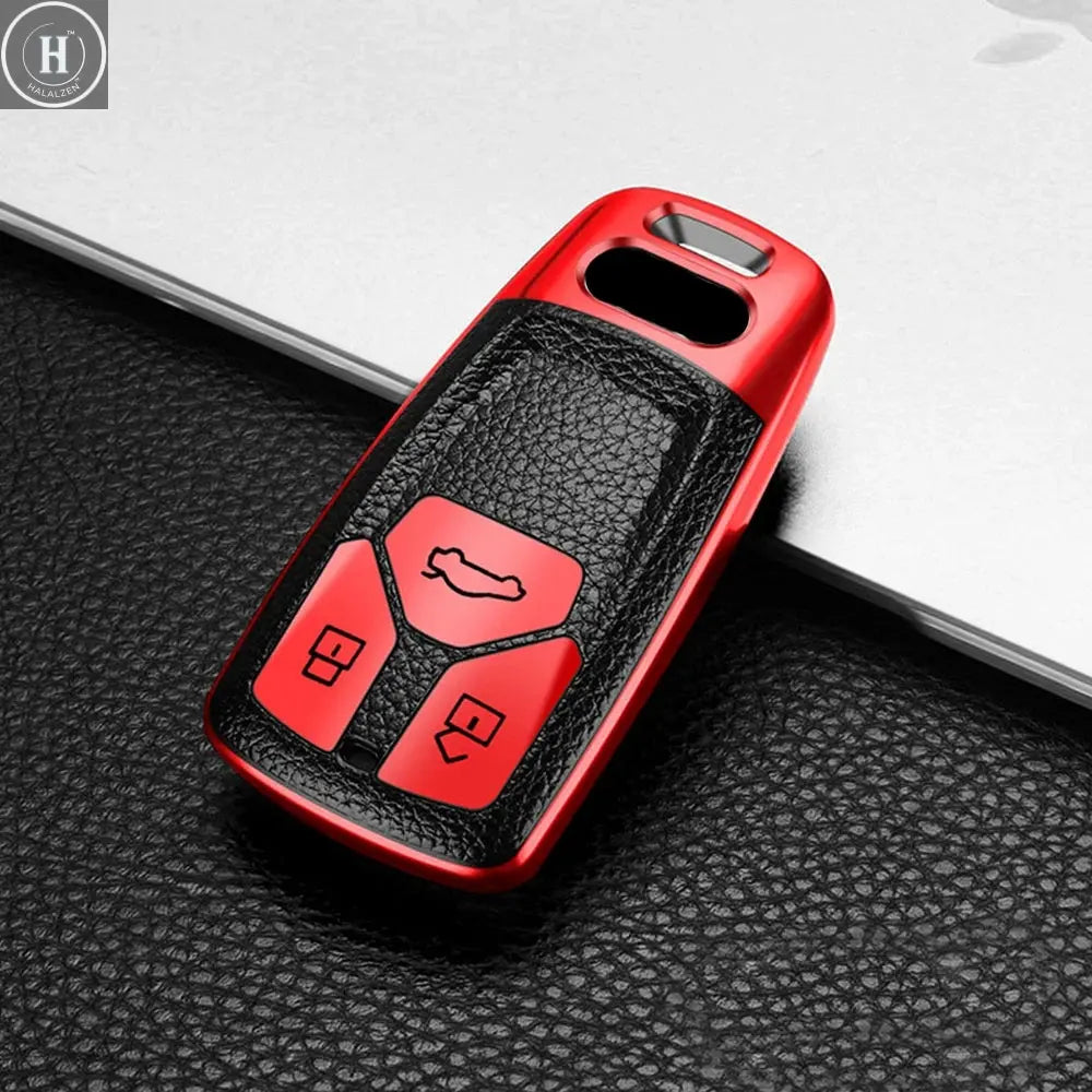 TPU Car Key Cover Case Smart Fob Key Case Shell Keychain For Audi A4 A5 S4 S5 B9 8W Q7 4M Q5 TT TTS RS Coupe Roadster 2017 2018 HALALZEN