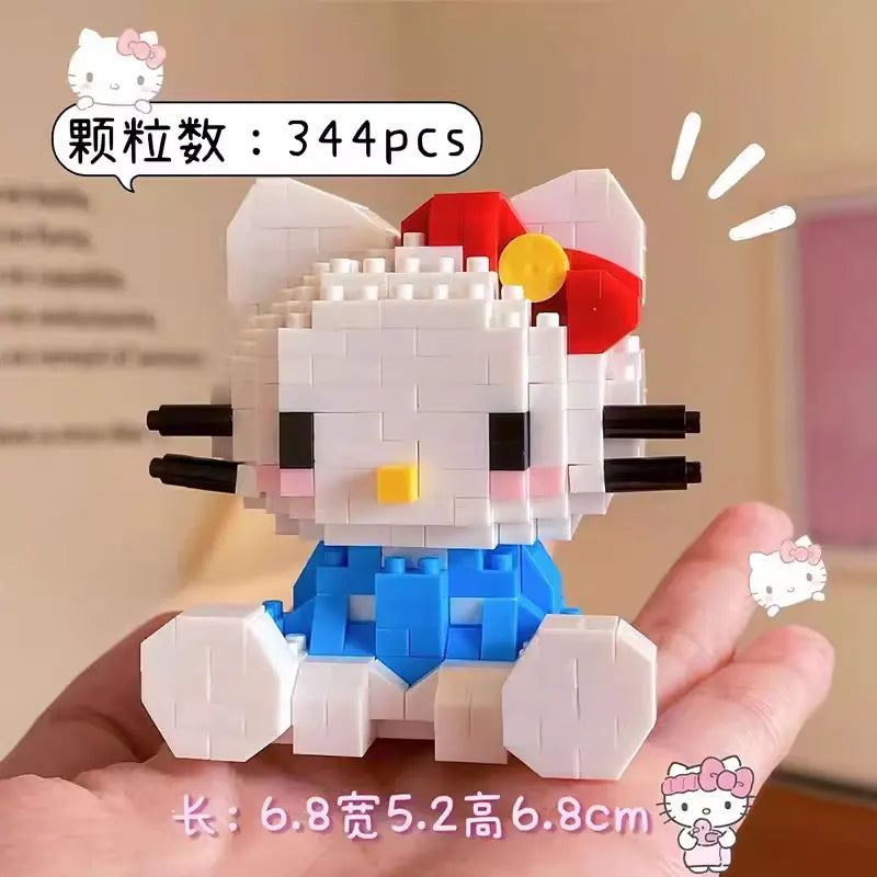 KEEPPLEY Sanrio Anime Hello Kitty My Melody Cinnamoroll Pompompurin Kuromi Building Blocks Girl Kid Holiday Christmas Gift