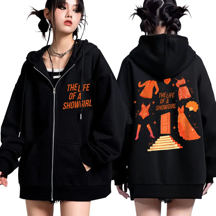 The Life of A Showgirl New Album Zip Up Hoodie Men Women New Era Fashion Pop Music Sweatshirt Casual Fleece Loose Jackets