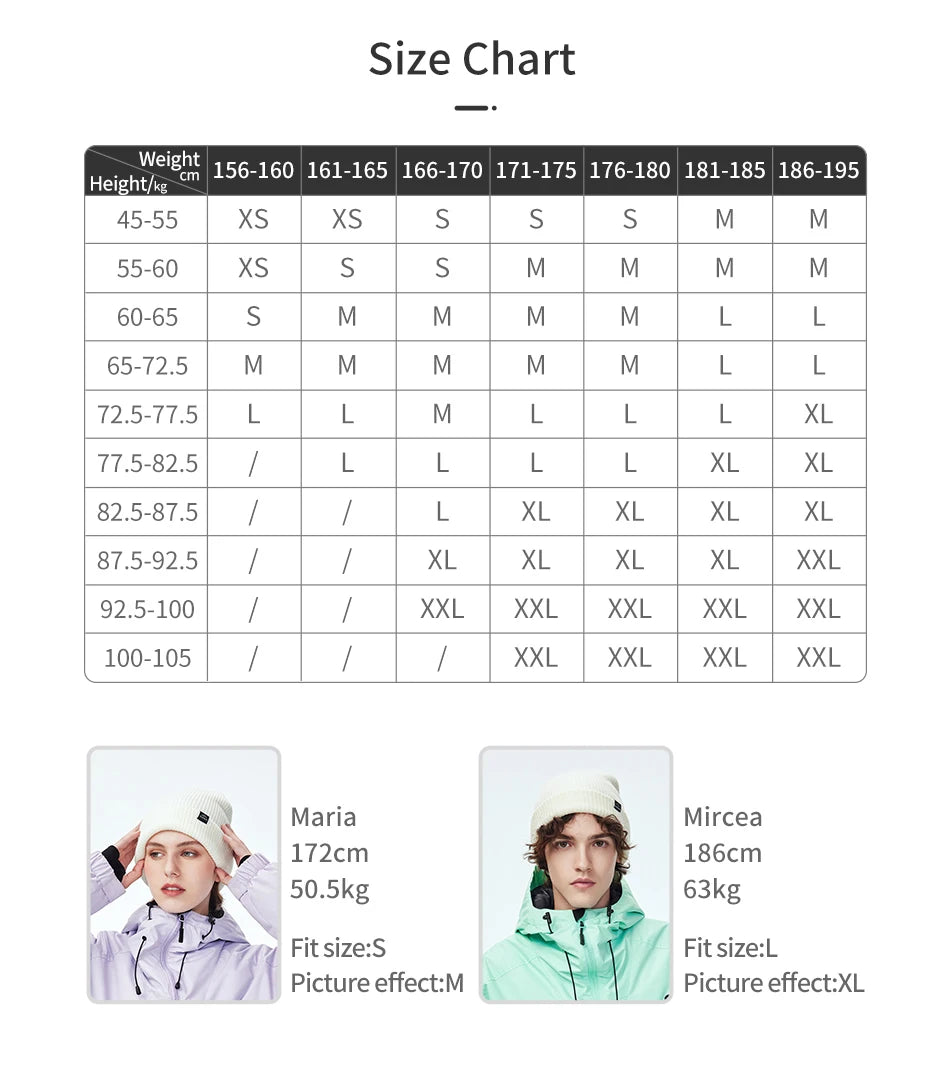 COPOZZ Waterproof Thicken Snow Clothes Women Hooded Windproof Ski Jacket Men Winter Warm Ski Pant Trousers Snowboard Coat Unisex