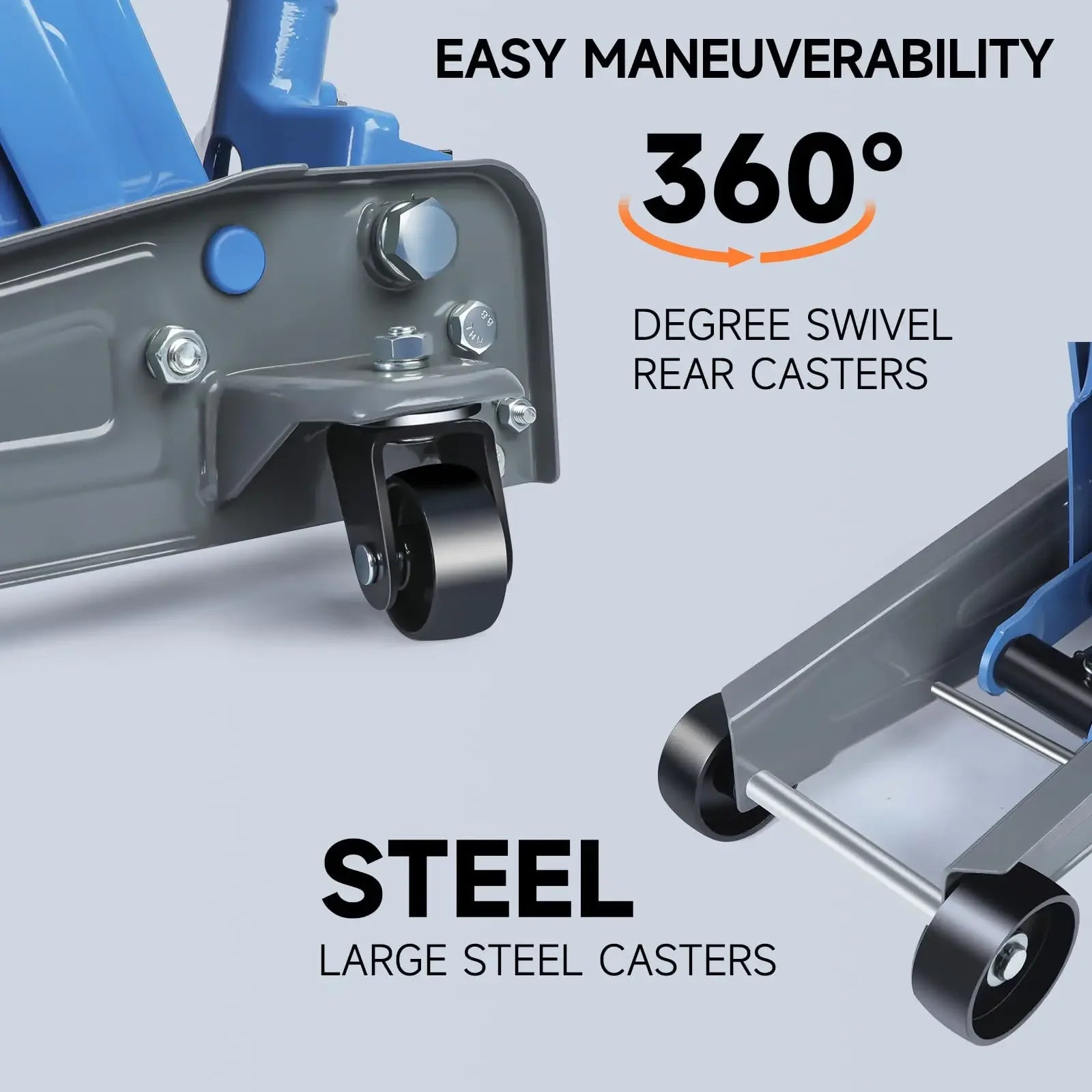 AIRAJ 2-3 Ton Jack Made of Durable Aluminium Steel with Wheels for Secure Lifting Hydraulic Jack with A Range of 5.31" to 18.11"