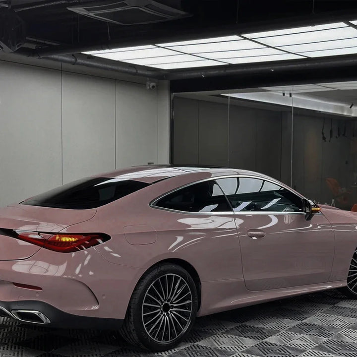 Premium Oolong Milk Tea Pink Car Wraps Vinyl Film Vehicles UV Resistance Durable Auto Motorcycles Body Color Modified Cover