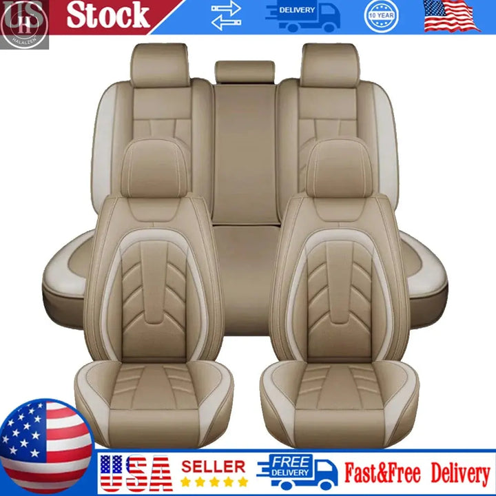 1 Set Quality Car Seat Protector For TOYOTA Car Seat Covers 5-Seats Full Set NAPA Leather Front & Rear Protector Car Accessories HALALZEN
