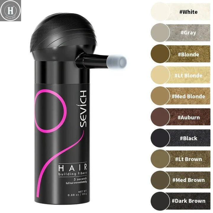 SEVICH Hair Building Fiber Set Cover Sparse Hair Or Bald Spots Hair Loss Regrowth Treatment Keratin Hair Fiber Powder Applicator HALALZEN