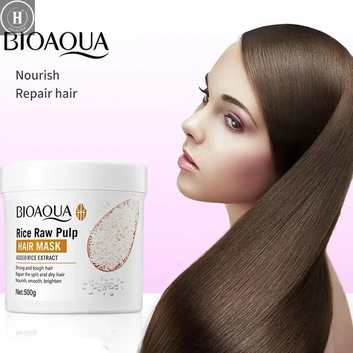 Rice Puree Hair Mask Natural Hair Growth Repair Dry Damaged Anti-Breakage Thicker Nourish Moisturize Healthier Hair Care Product HALALZEN