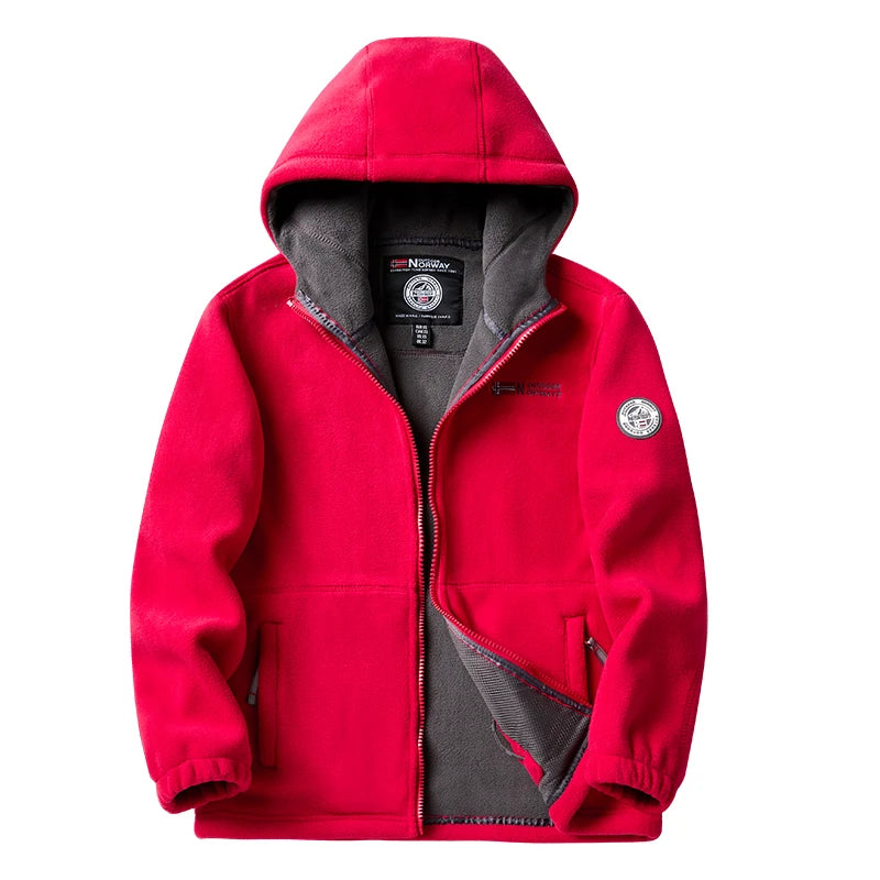 2024 Brand Winter Fleece Jacket Men's Casual Thickened Wool Jacket high quality Design Warm Fashion Hooded Coat Outdoor Ski Suit