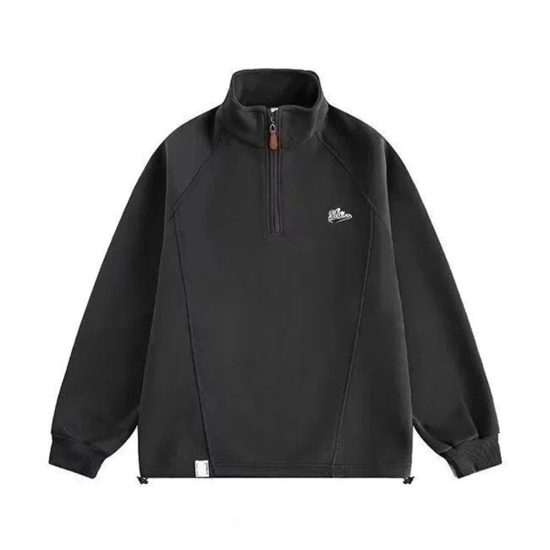 Simplicity Zipper Patchwork High Street Hoodies Sweatshirts Spring Autumn Long Sleeve Loose Trend Tops Casual Korean Men Clothes