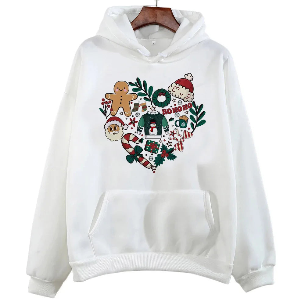 Christmas hoodie Y2K anime soft fabric winter female tracksuits comfortable printed design pattern