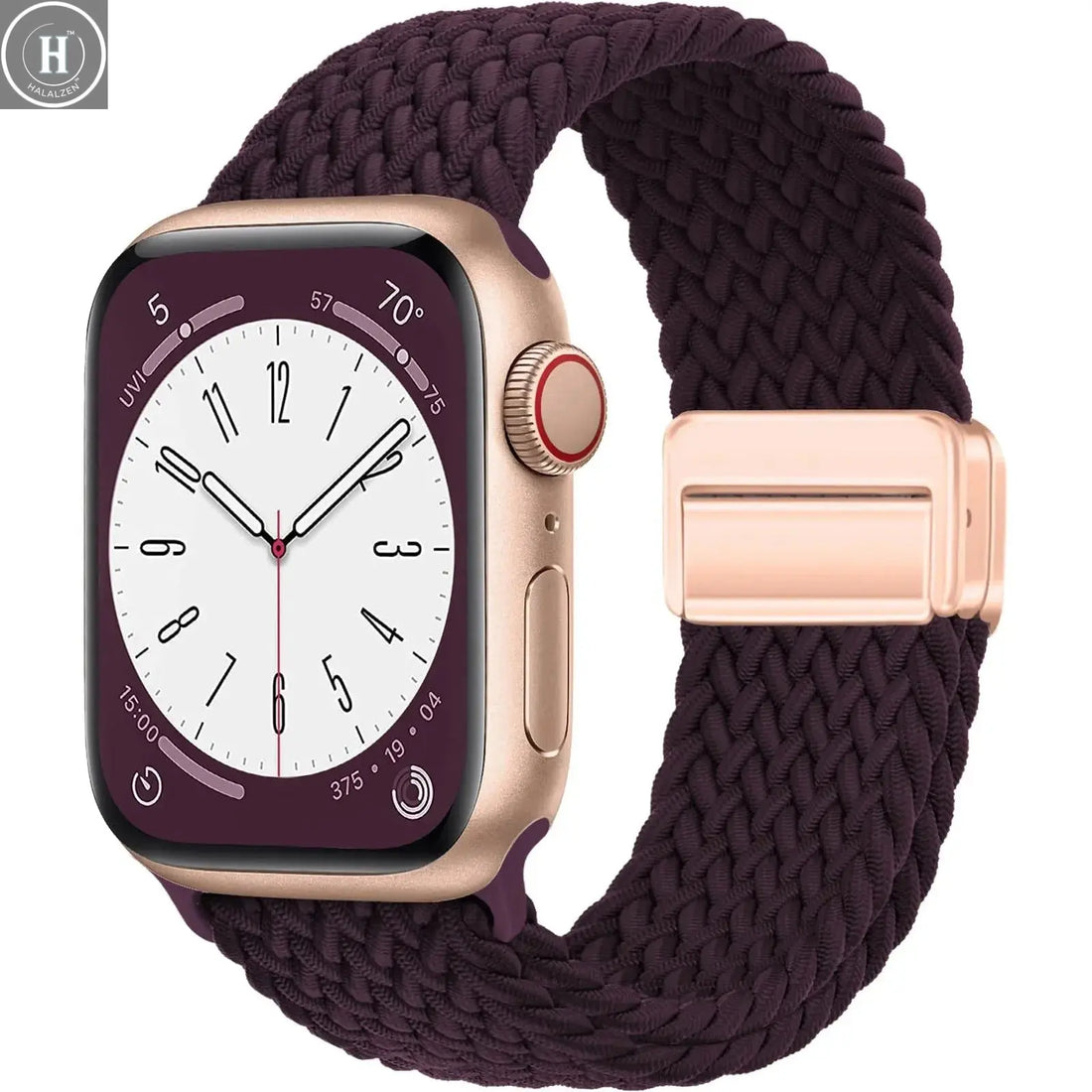 Braided Strap For Apple Watch Bands 40mm 45mm 41mm 44mm 42/46mm 49mm magnetic Bracelet iWatch series se 7 5 6 8 9 10 11 Ultra3 2 HALALZEN