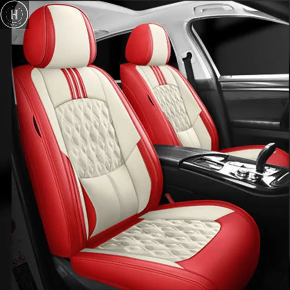 SOGLOTY Four Season Car Seat Cover PU Leather Seat Cushion Universal Breathable Seats Cover Protector Pad Interior Accessories HALALZEN