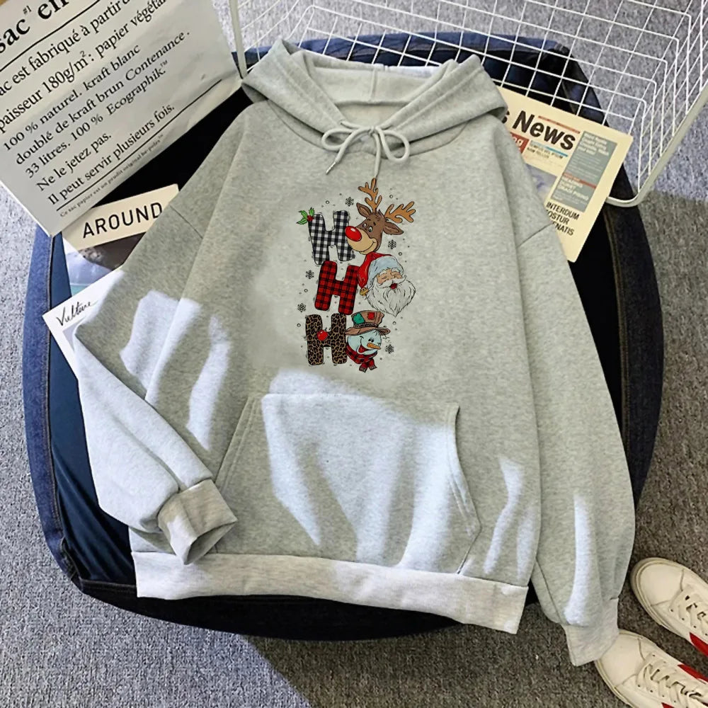 Christmas hoodie graphic funny harajuku kawaii pattern Japanese women pullover comfortable anime soft fabric Japanese