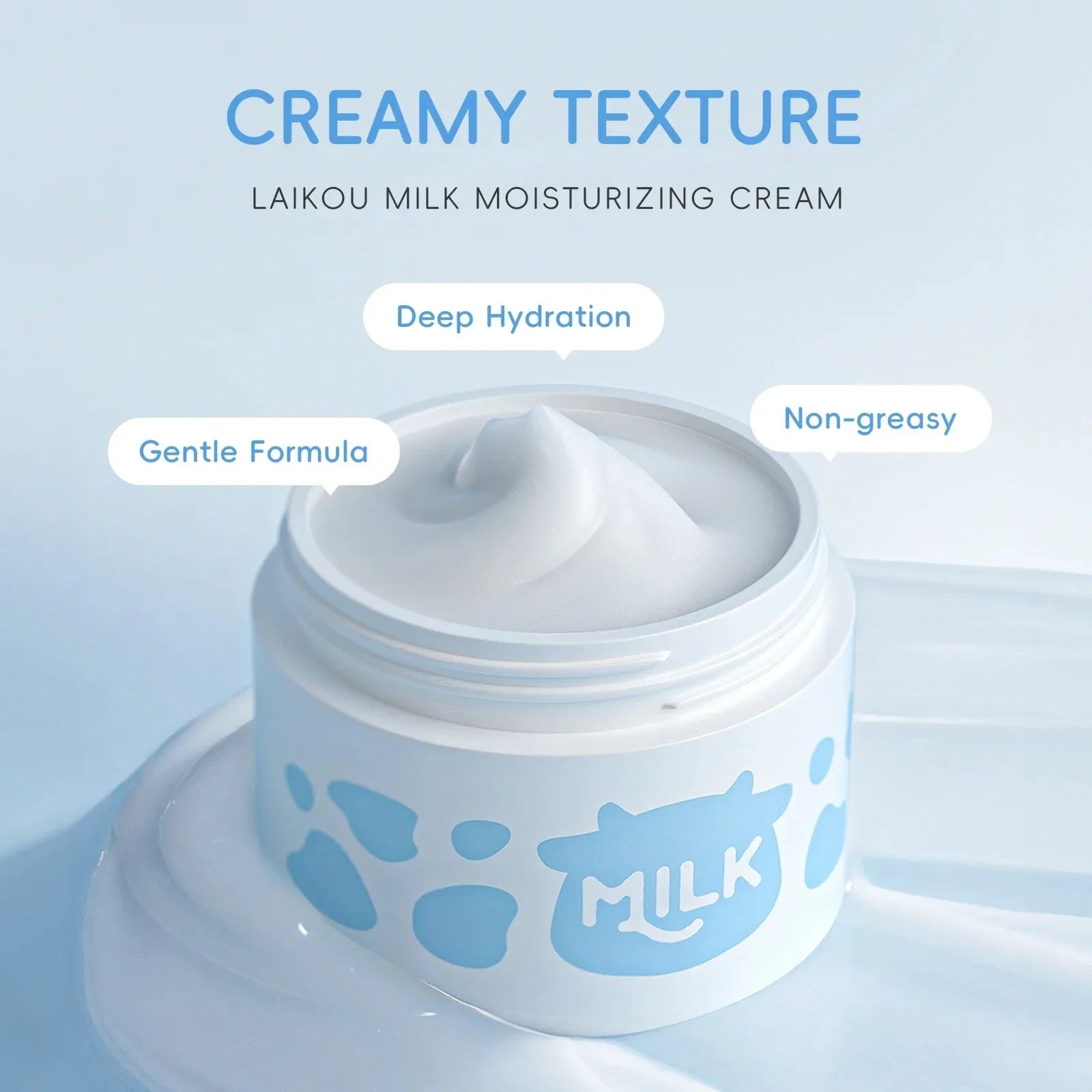 LAIKOU Milk Skincare Set Softening Serum Moisturizing Cream Gentle Cleanser Brightening Hydration Travel Kit For Valentine‘s Day