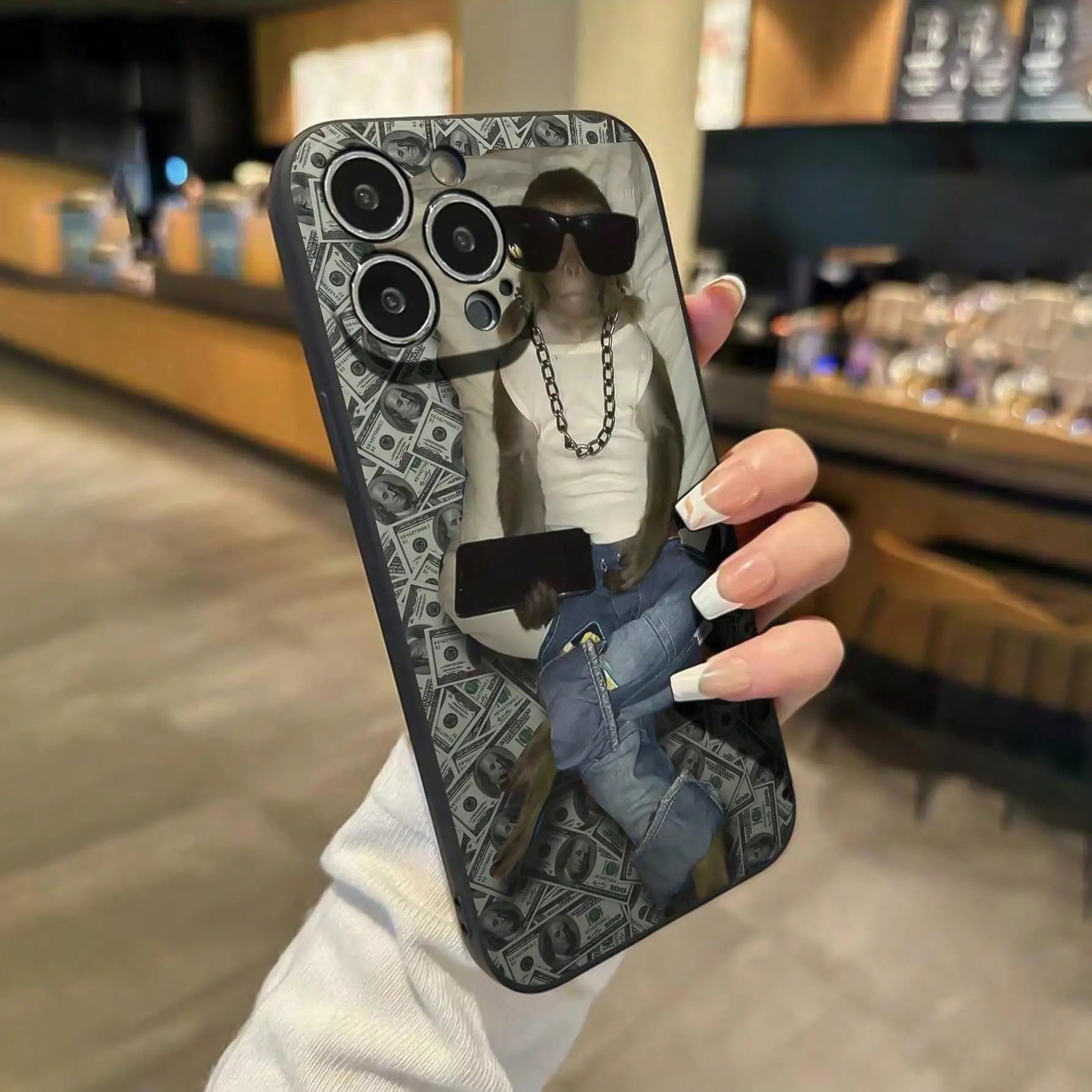 Monkey Pattern Phone Case, Anti-drop Soft Phone Case Protector Cover Compatible with IPhone 16 Pro Max 15 Pro 14Plus 13 12 11