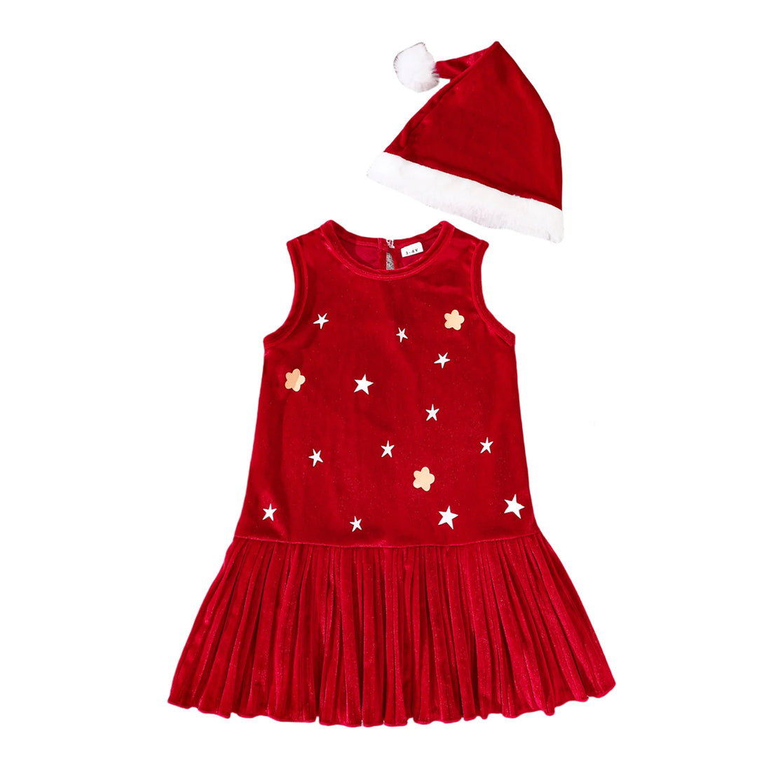 Cute Baby Girl Winter Dress Snowflake Print Round Neck Long Sleeve Velvet Dress with Matching Headband Set for Christmas