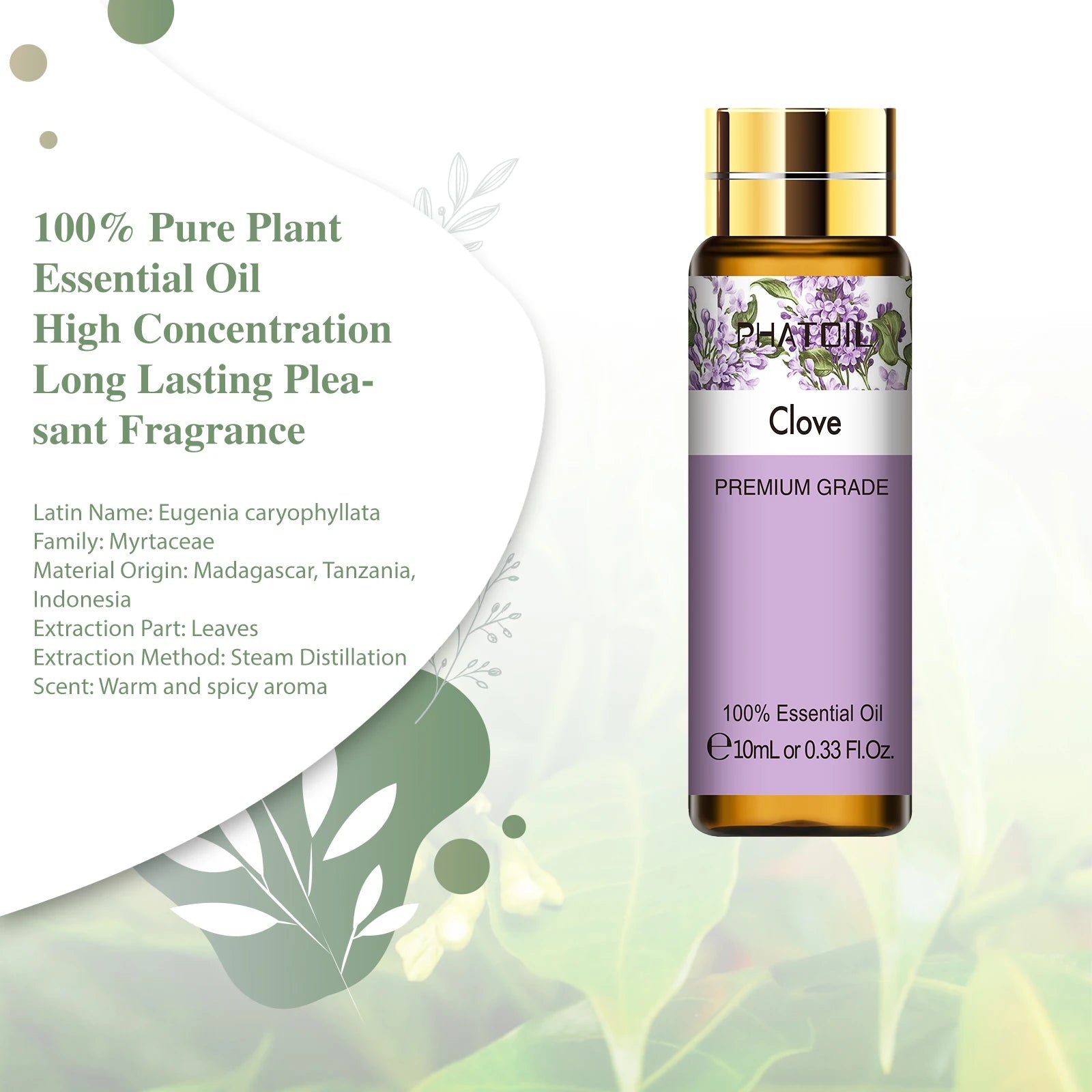 PHATOIL 10ml Sweet Orange Pure Essential Oil with Dropper for Humidifier Diffuser Myrrh Pine Needles Tangerine Thyme Aroma Oils HALALZEN