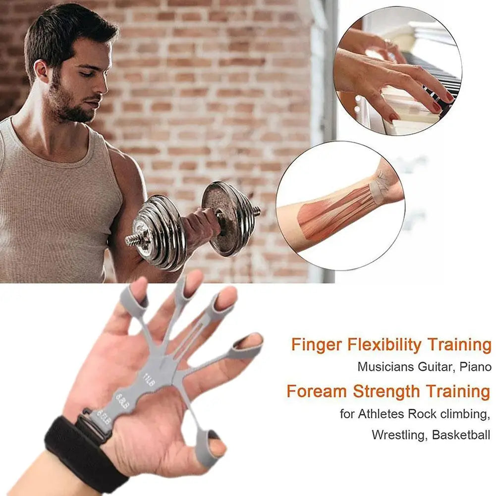 Silicone Finger Gripster Grip Exerciser Finger Strengthener Guitar Training Gym Fitness Trainer Sports Equipment Accessories