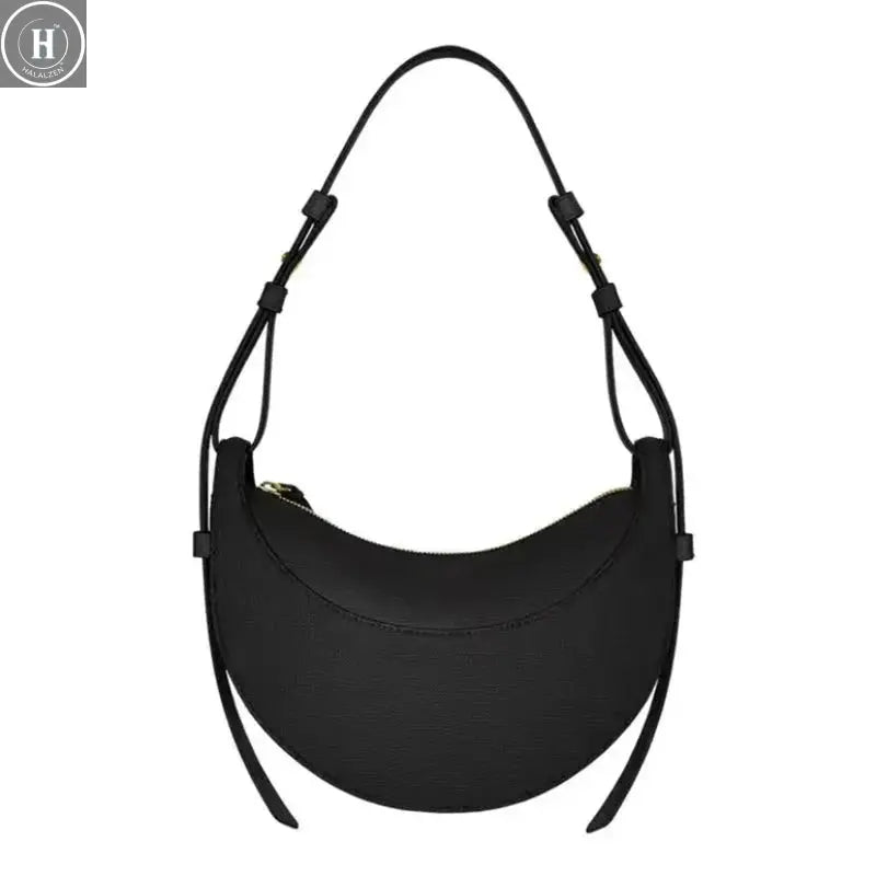 2025 Sac en forme de croissant, sac à bandoulière à fermeture éclair au design de niche HALALZEN