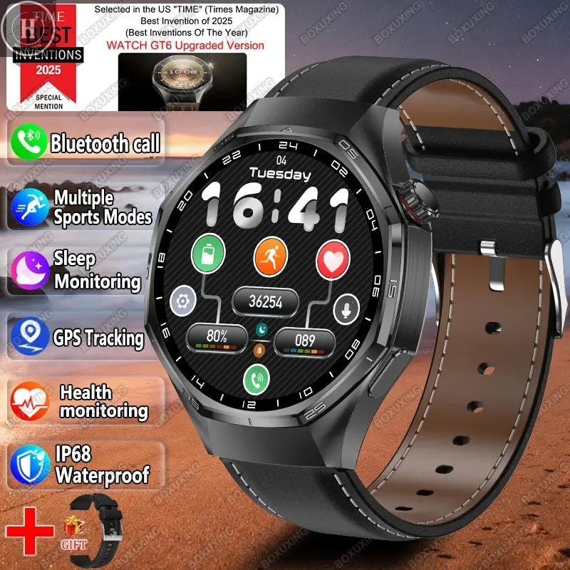2026 New Watch 6 Pro Smart Watch AMOLED Screen GPS Tracker HD Bluetooth Call Waterproof Sports Health Monitoring Smartwatch Men HALALZEN