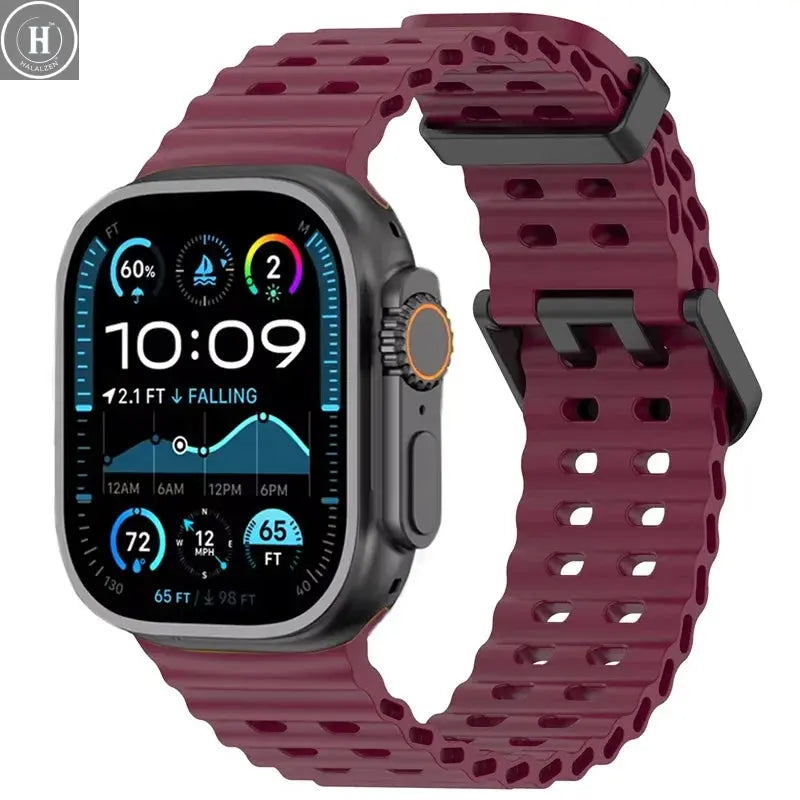 Ocean Strap For Apple Watch Band Ultra 3/2 49mm Series 11 10 46mm Sports Bracelet Wristband iWatch 9 8 7 6 5 SE 45mm 44mm Correa HALALZEN