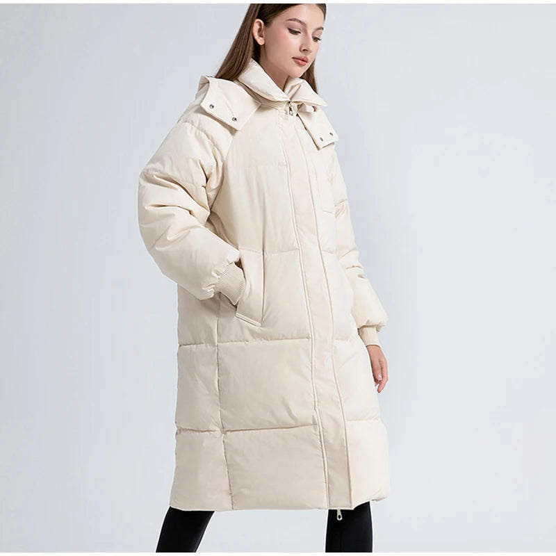 2024 New Zipper Thicken Snow Parkas Women Warm Thickened Long Sleeved Coats With Hood For Woman Winter Waterproof Outwear Tops ﻿