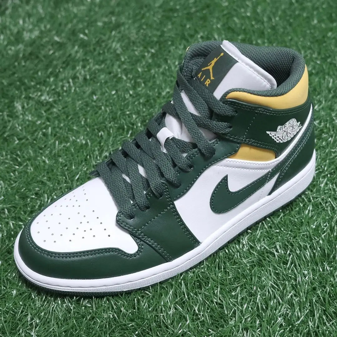 Original Air Jordan 1 Mid "Sonics" For Women's and Men's Unisex Trend Retro Mid-Top Retro Classic Basketball Shoes 554724-371