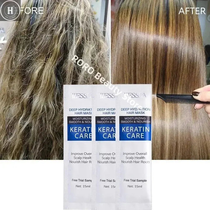 Magical Keratin Hair Mask 5 Seconds Repair Damaged Frizzy Hair Soft Smooth Shiny Nutrition Deep Moisturize Nourishing Hair Care HALALZEN