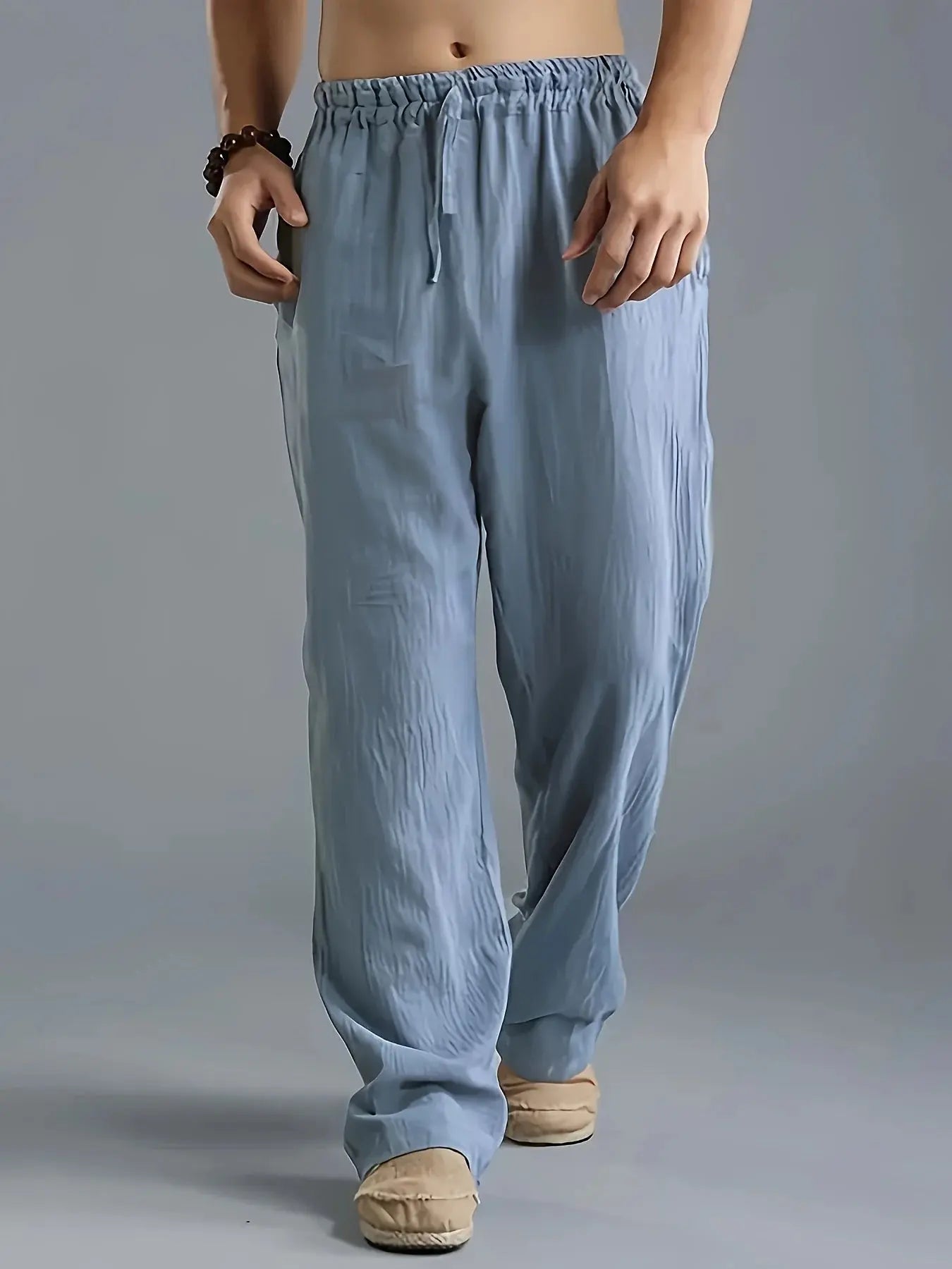 Men's plus-size slacks linen breathable sweatpants Halalzen UK