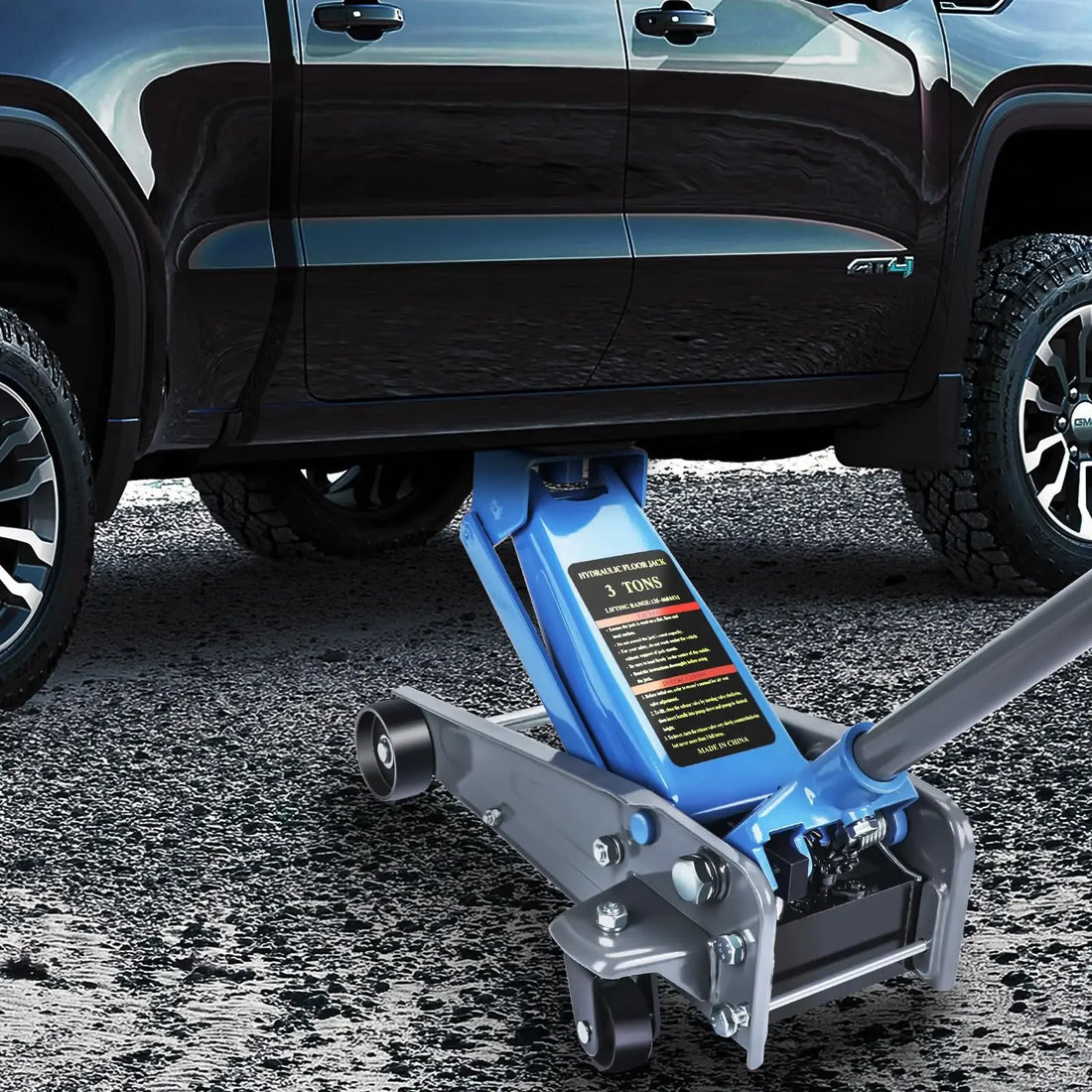 AIRAJ 2-3 Ton Jack Made of Durable Aluminium Steel with Wheels for Secure Lifting Hydraulic Jack with A Range of 5.31" to 18.11"