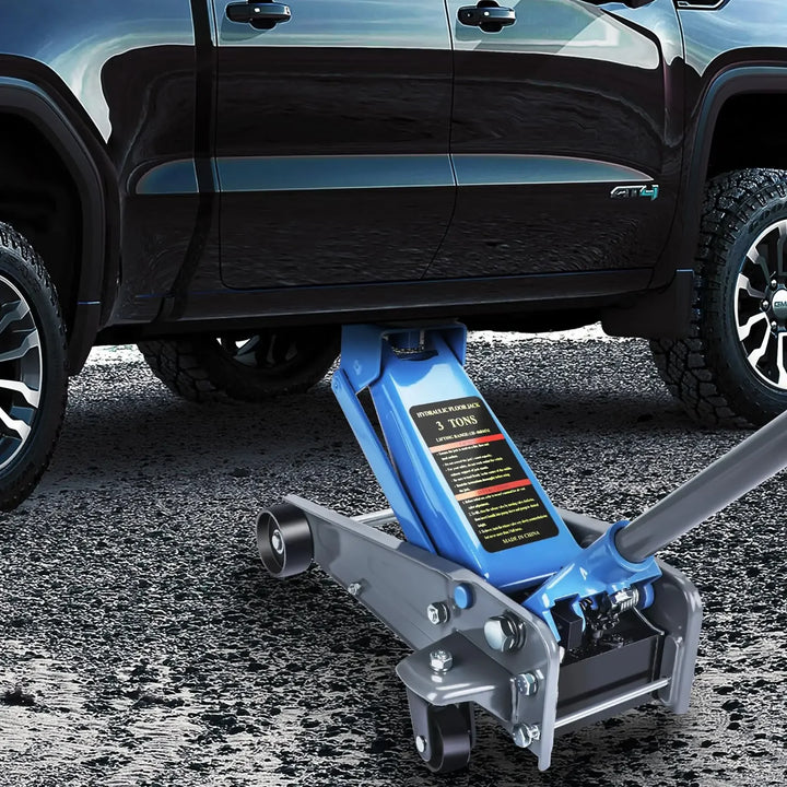 AIRAJ 2-3 Ton Jack Made of Durable Aluminium Steel with Wheels for Secure Lifting Hydraulic Jack with A Range of 5.31" to 18.11"