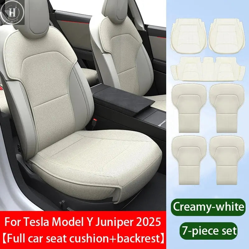 Car Seat Cover Cushion For Tesla Model Y Juniper 2025 Full Car Seat Cushion+Backrest Seat Cushion Car Interior Accessories HALALZEN