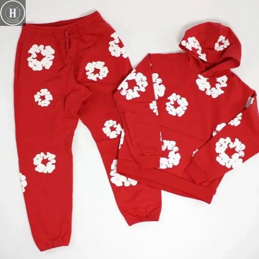 DENIM TEARS brand hot selling new fashionable cotton foam printed hoodie, European and American trendy men's sports suit HALALZEN