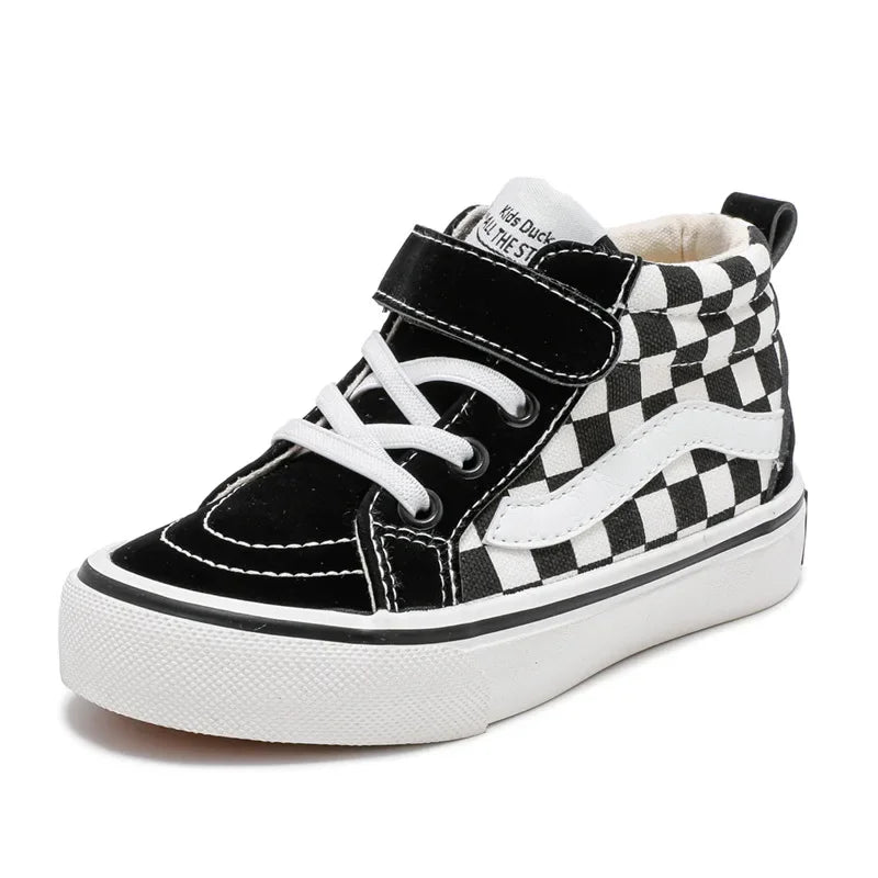 New Shoes for Kids Boys Girls High Top Canvas Shoes Fashion Velcro Casual Board Shoes Kids Soft Sole Anti Slip Sneakers