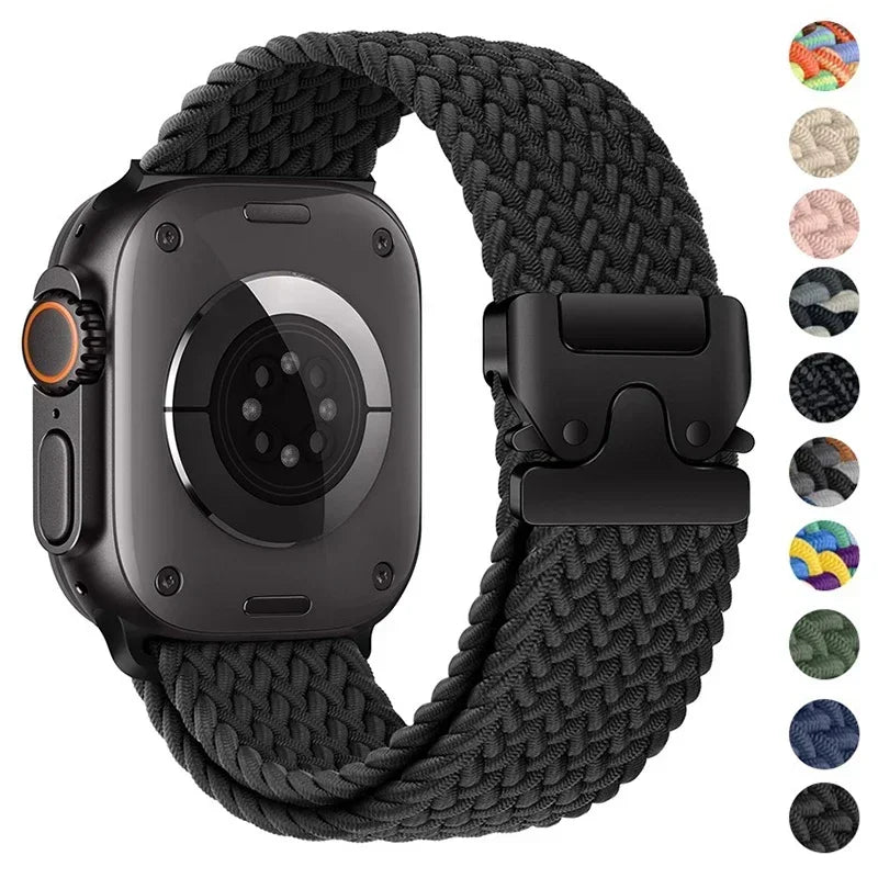 Parachute Braided Strap For Apple Watch Ultra 3/2 Band 49mm 46mm 45mm 42mm 44mm 41mm Nylon Bracelet iWatch 11 10 9 8 7 6 SE Belt