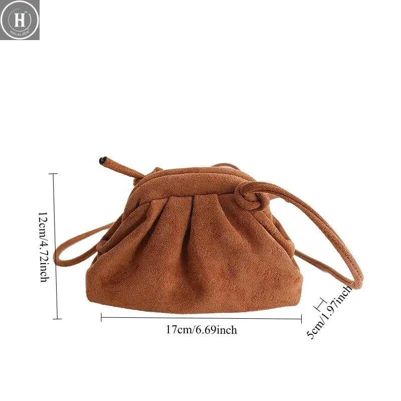 Trendy Matte Shoulder Bag for Women Shell Crossbody Bags Retro Fashion Small Purse Unique Design Versatile Texture Storage Bags HALALZEN