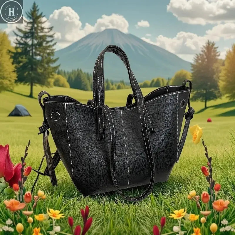 Stylish Casual Tote Bag, Large Capacity PU Leather Handbag Women Wing Bag, Fashionable Woman Bags, Commuting Shoulder Armpit Bag HALALZEN