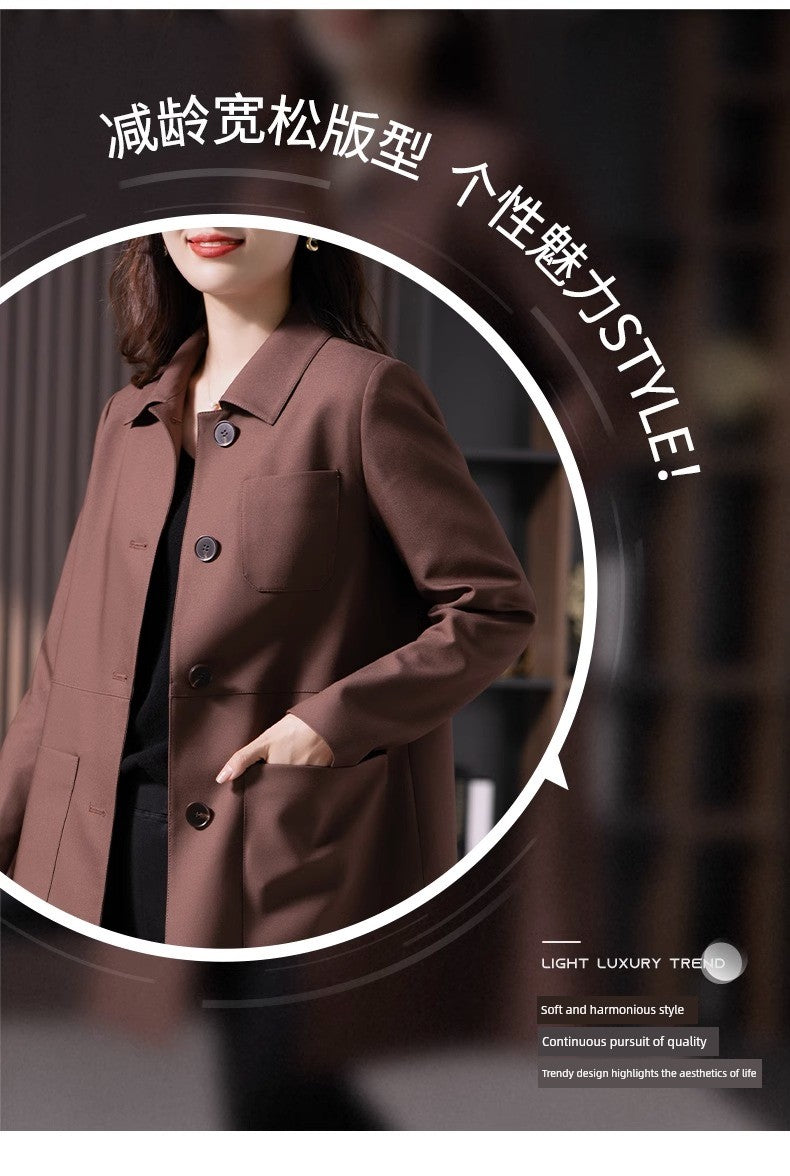 Vldoliya Elegant Anti-Aging Mid-Length Trench Coat Outwear Female 2023 Spring & Fall New Arrival K-style Loose Elegant Straight-leg