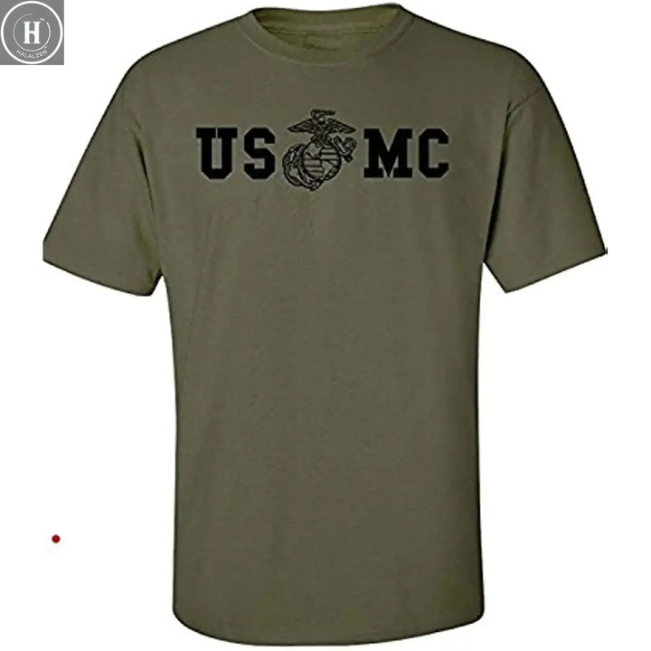 US Marine Corps Bull Dog USMC Military T-Shirt 100% Cotton O-Neck Summer Short Sleeve Casual Mens T-shirt Size S-3XL HALALZEN