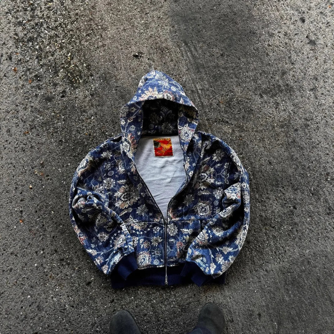 Women's Hoodies Y2k Clothes Tops 2025 Printed Ins Street American Retro Zipper Hooded Sweatshirt For Men And Women's Y2k Jacket