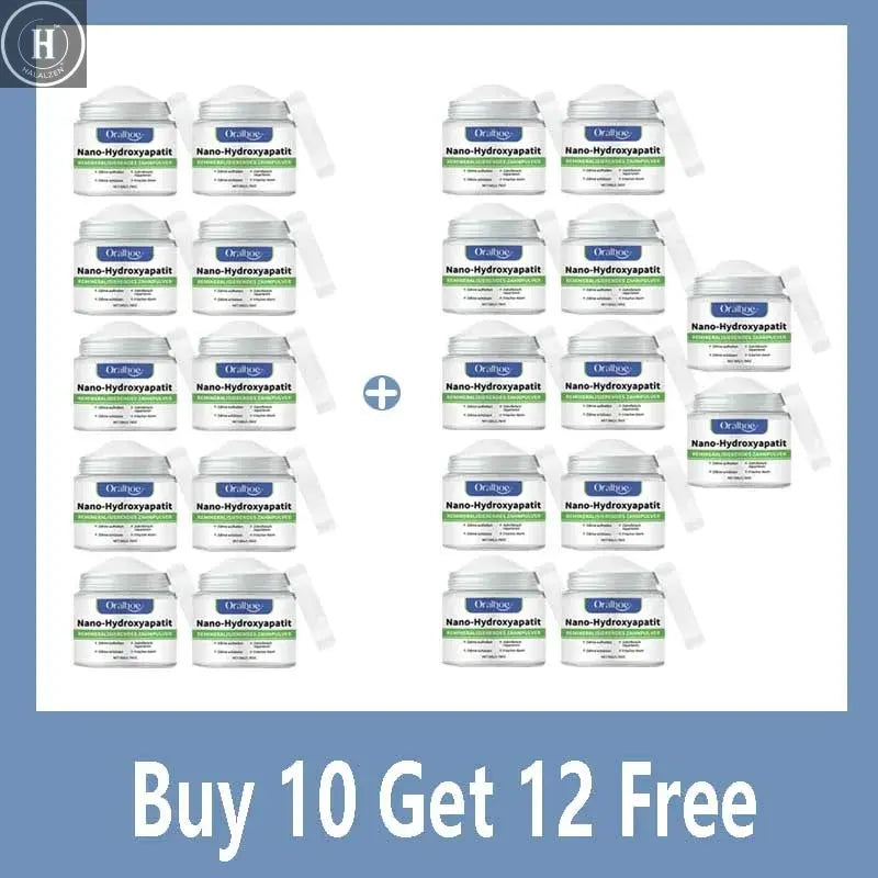 Winter Whitening Tooth Powder with 10% Hydroxyapatite - Remineralizing, Cool Mint, Enamel Repair & Fresh Breath HALALZEN