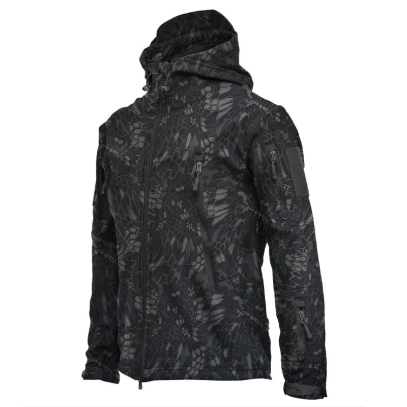 2024 New Waterproof Jacket Men's jacket Outdoor Soft Shell Fleece Women's Windproof Breathable Thermal Hooded