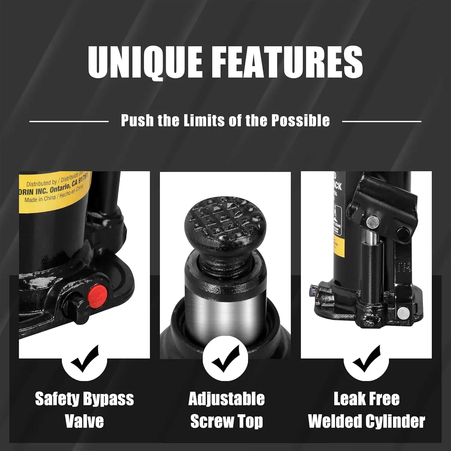 Heavy Duty Hydraulic Bottle Jack, 20 Ton Capacity, for Cars and Trucks