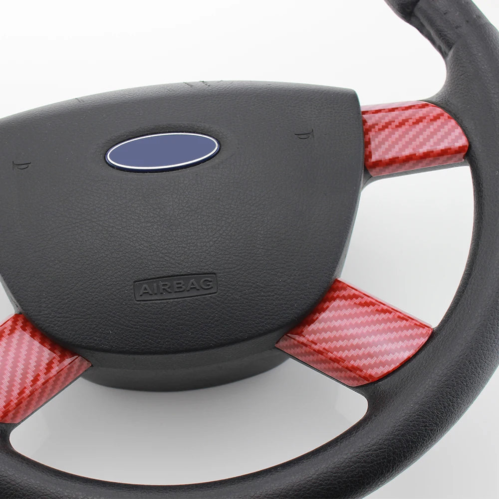 Interior Car Steering Wheel Panel Cover Trim Sticker for Ford Focus 2 MK2 2005 - 2011 Car-Styling Stickers 4Pcs/Set Accessories