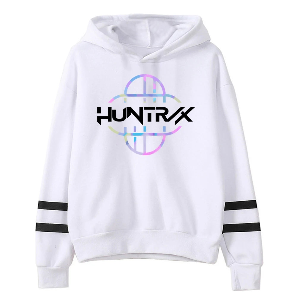 Cartoon KPop Demon Hunters Huntrix Hoodie Pocketless Sleeve Streetwear Women Men Hooded Sweatshirts