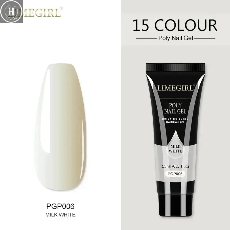 15ml Poly Extension Nail Gel For Nail Art Manicure Design 24Colors UV Varnishes Semi Permanent Builder Nail Gel Polish HALALZEN