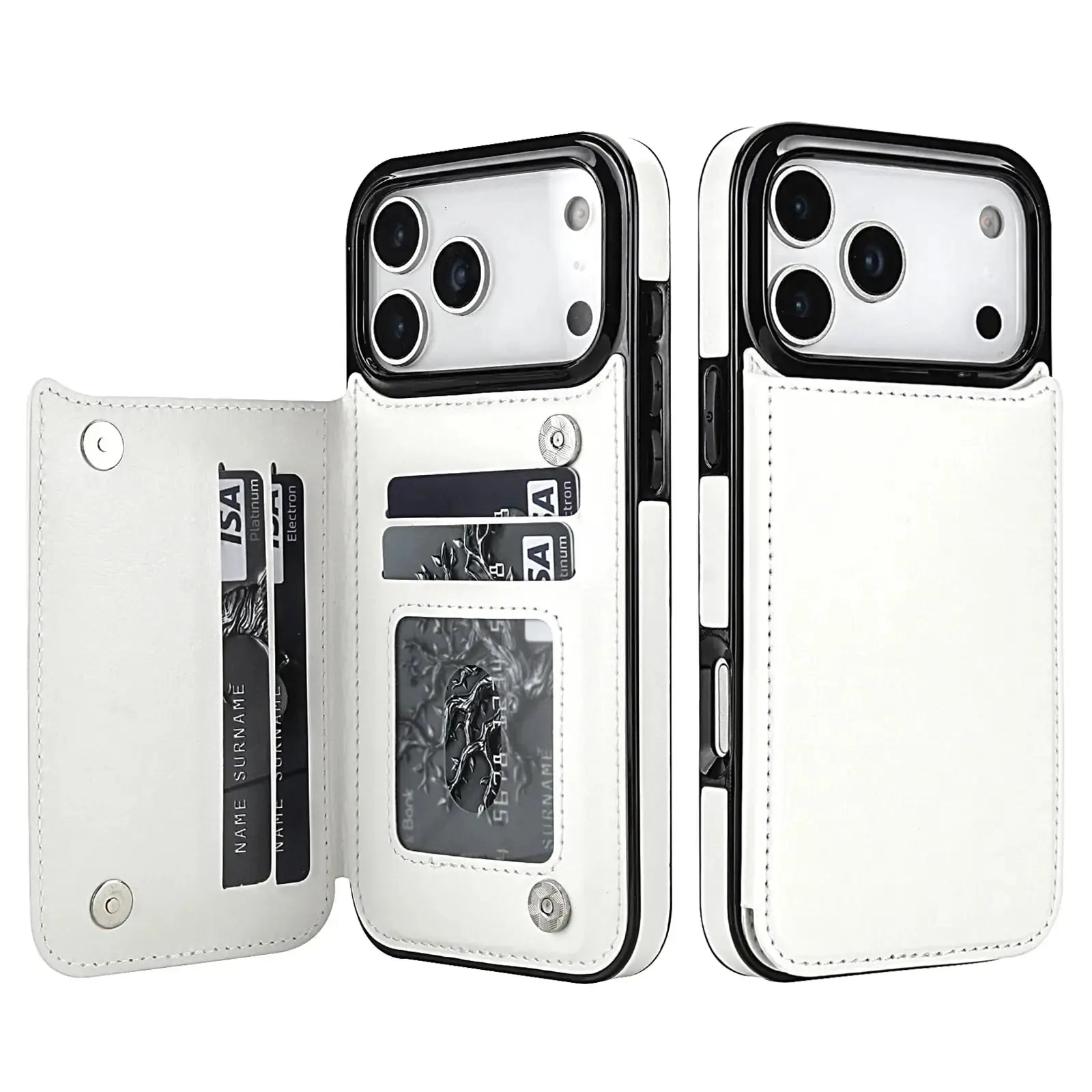 for iPhone Air 17 Pro Max Wallet Case with Card Holder,Faux Leather Kickstand,Double Magnetic Clasp and Durable Shockproof Cover Halalzen UK